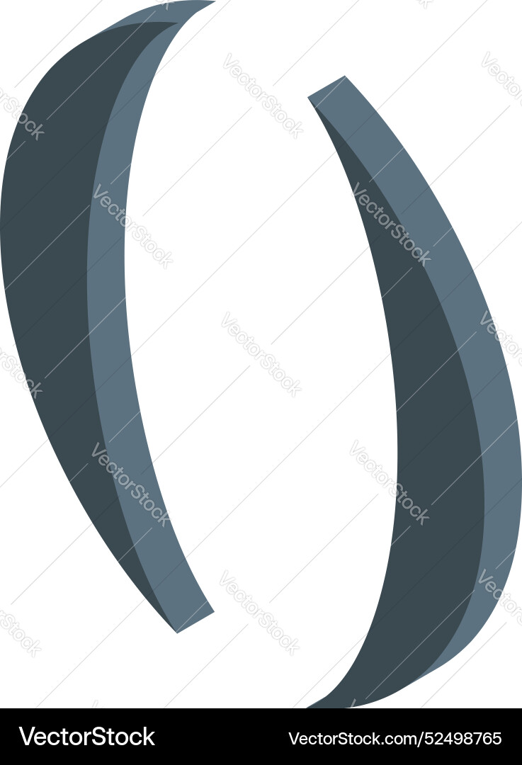 Parentheses symbol floating with 3d effect Parentheses symbol floating with 3d effect vector image