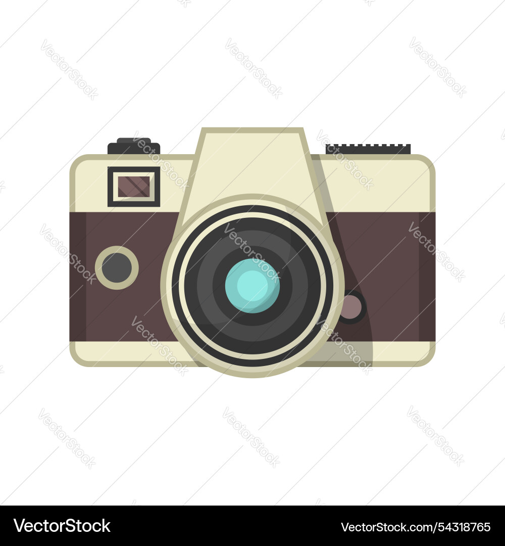 Photo camera icon in flat style photography Vector Image