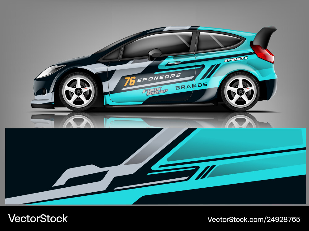 Racing Car Decal Wrap Vector Image
