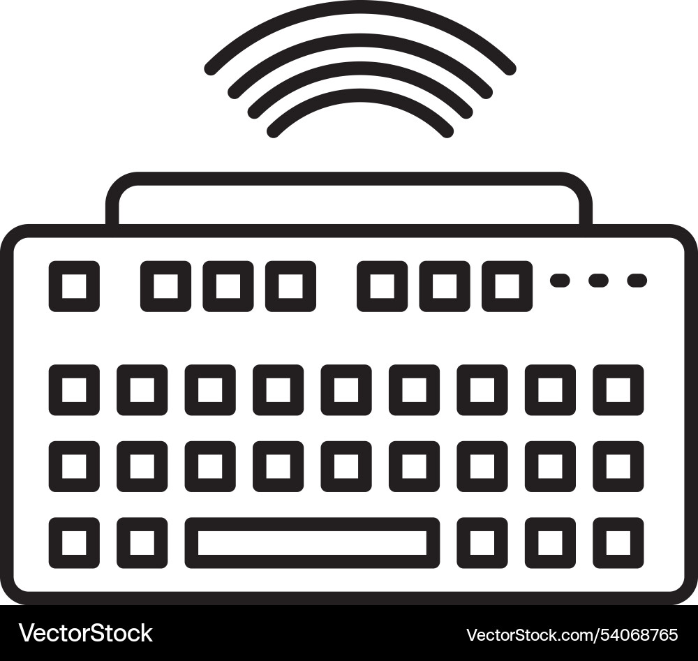 Wireless keyboard line icon design Vector Image