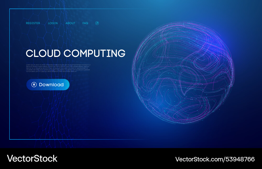 Cloud computing and digital network concept Vector Image