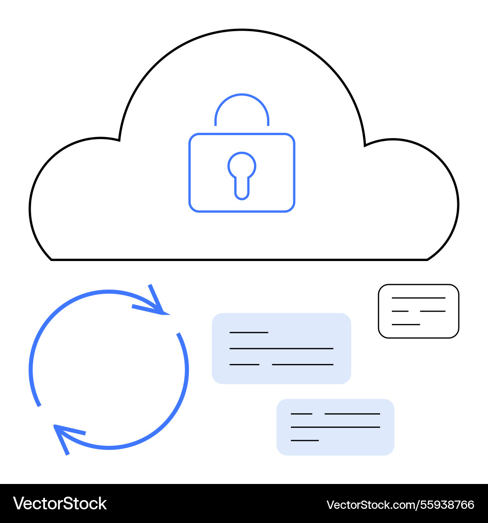 Cloud-Sicherheit mit Datensynchronisation Cloud-Sicherheit mit Datensynchronisation vektorbild