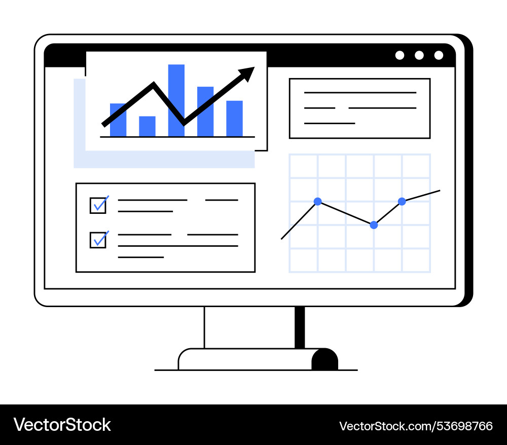 Data analytics dashboard with graphs charts Data analytics dashboard with graphs charts vector image