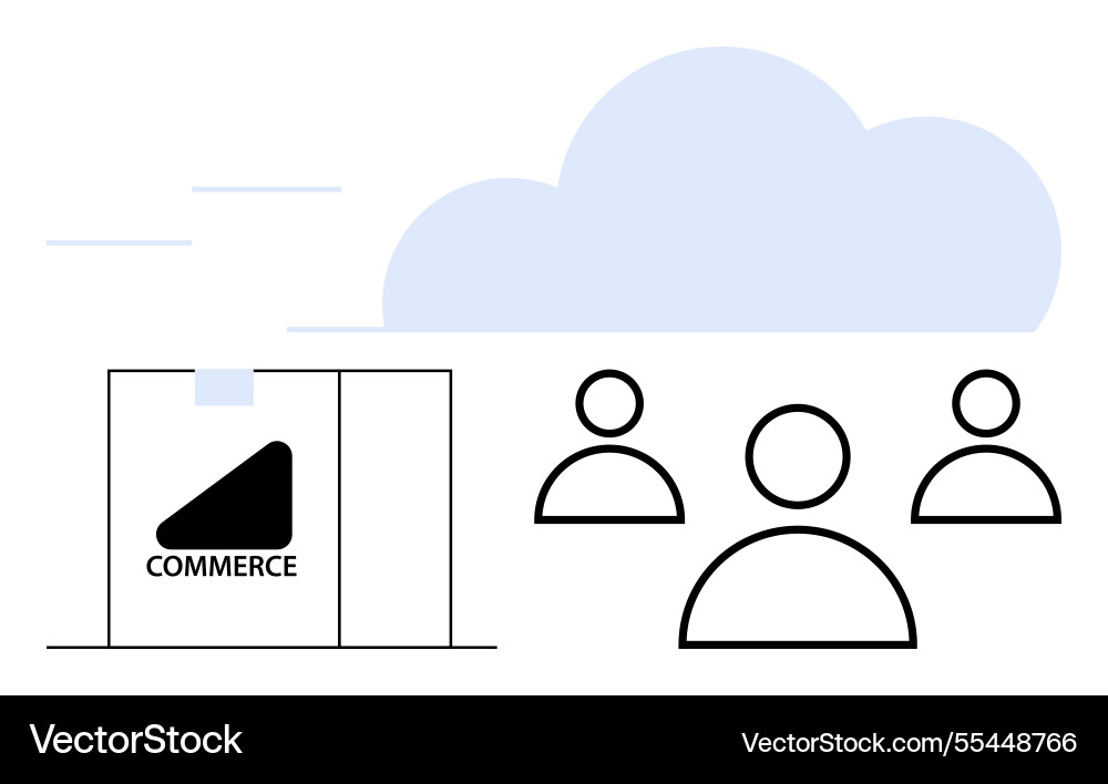 E-commerce store connecting with users through E-commerce store connecting with users through vector image