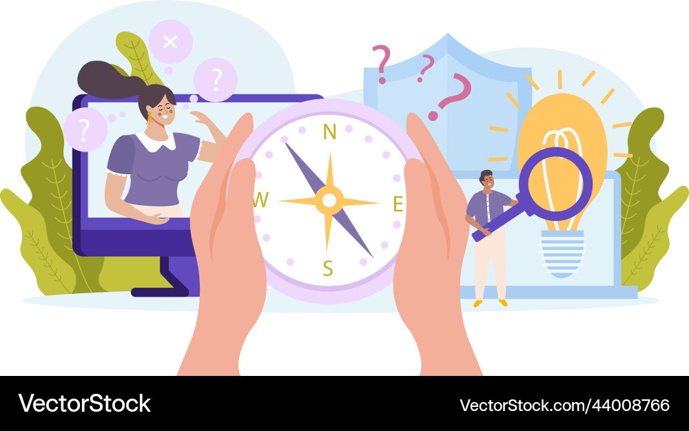 Future Career Search Flat Concept Royalty Free Vector Image