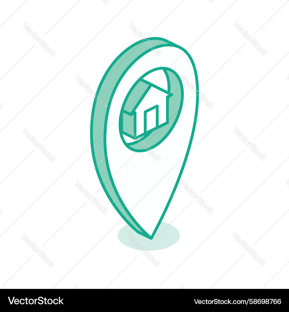 Isometric icon of a map location pointer Vector Image