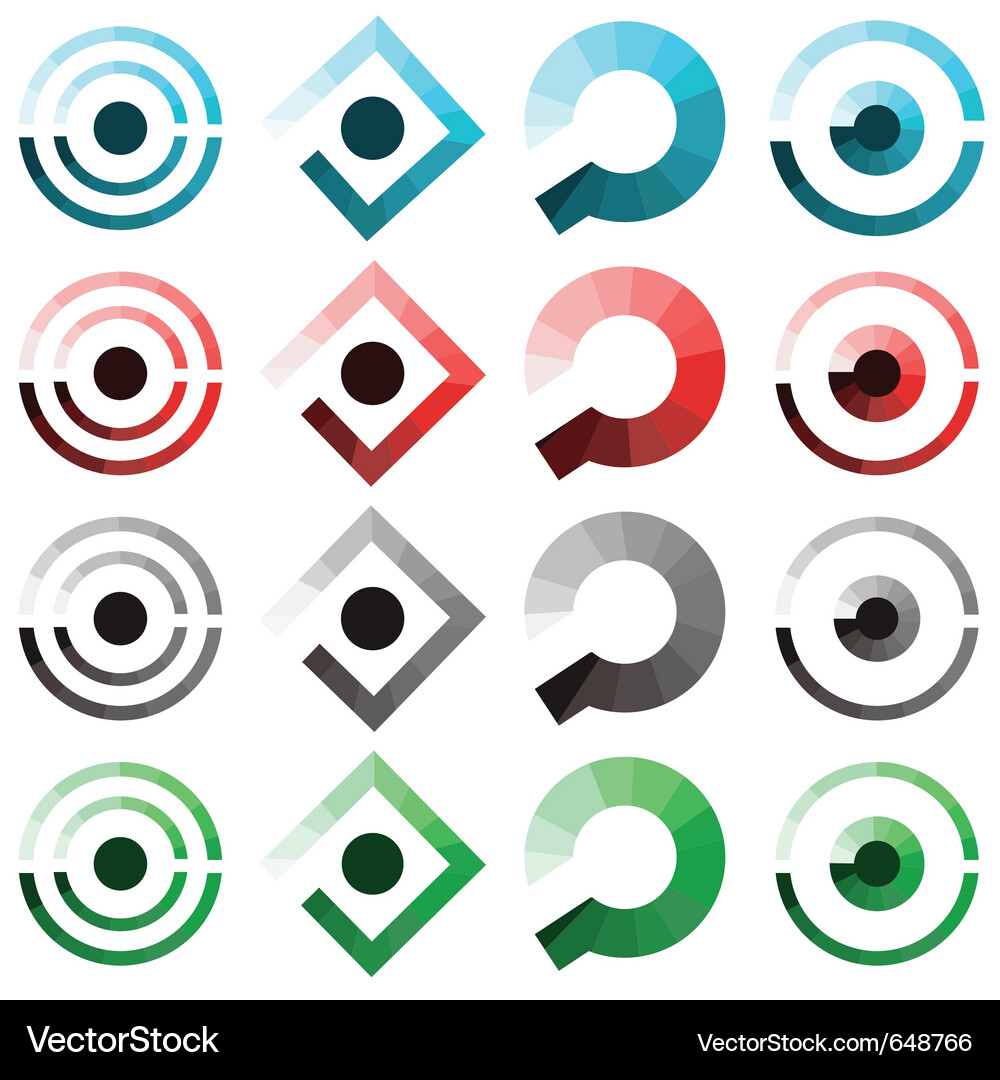 Modern Abstract Icon Set Vector Image
