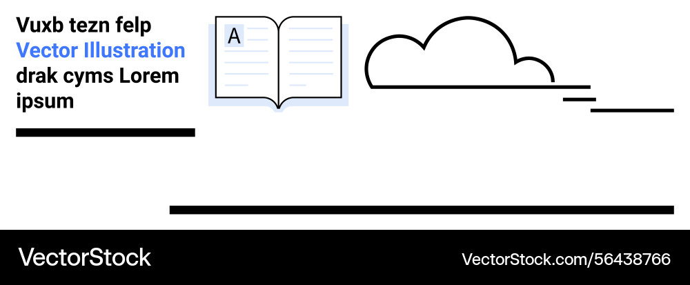 Open book with abstract cloud design and minimal Open book with abstract cloud design and minimal Vector Image