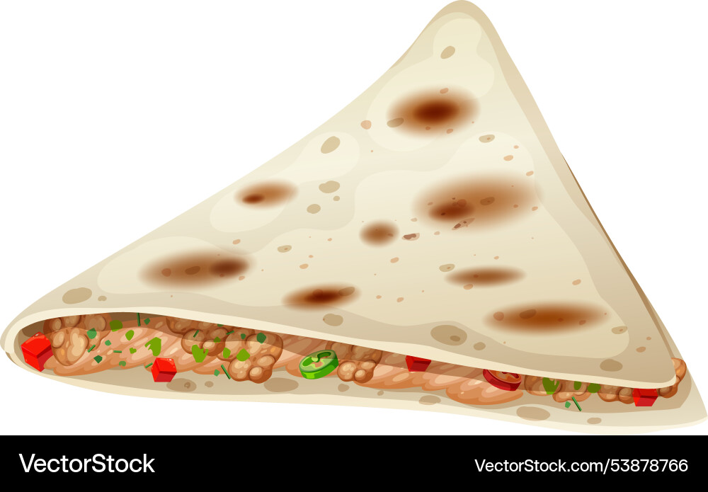 Triangular wrap with beans and vegetables Vector Image