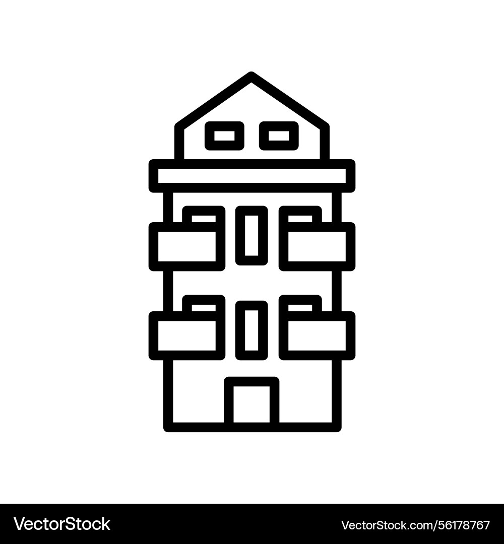 Building line icon architecture concept can Building line icon architecture concept can vector image