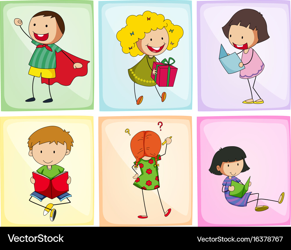 Children doing different actions vector image