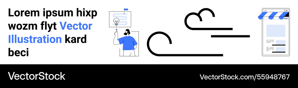Digital content creator with idea bubble and e Digital content creator with idea bubble and e vector image