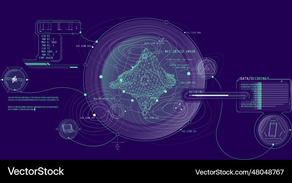 Futuristic geoscience hud interface design Futuristic geoscience hud interface design vector image