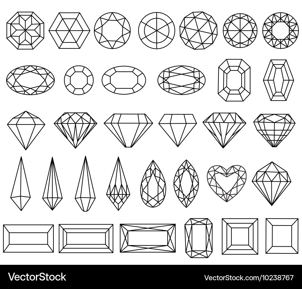 Gemstone Facet Patterns Vector Image