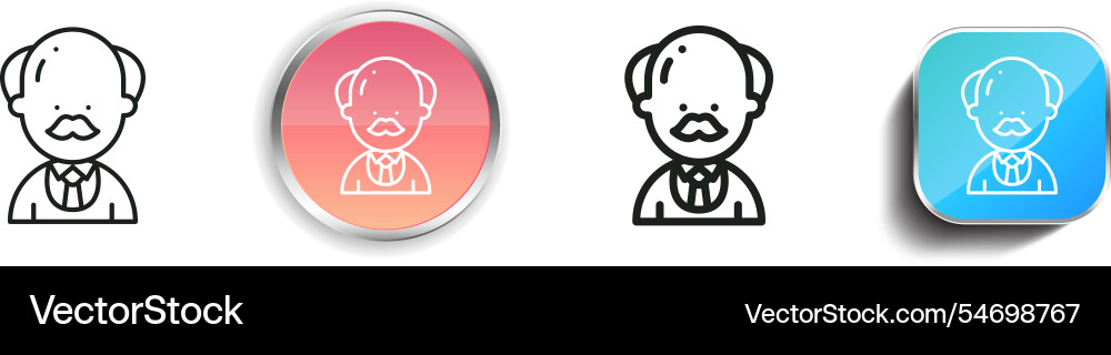 Headmaster icon thin linear regular and button Vector Image