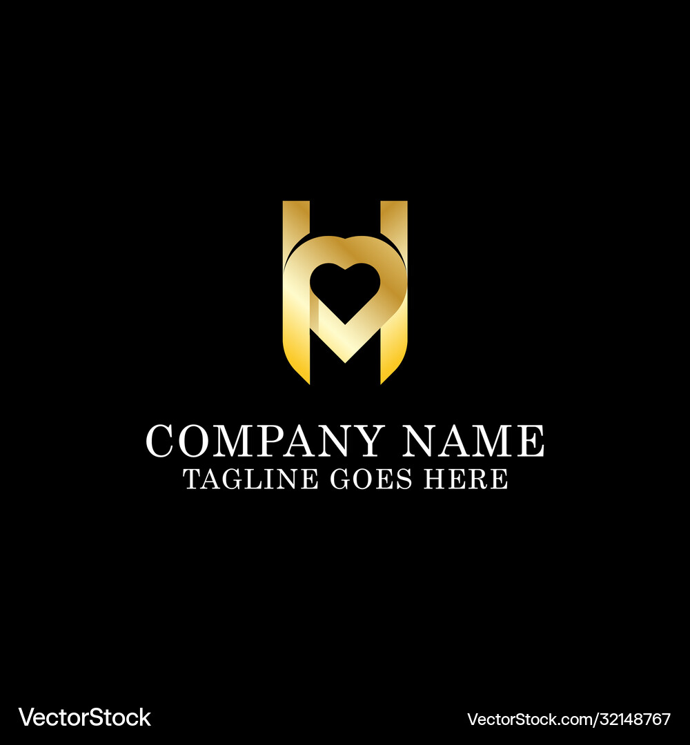 Letter love h abstract logo design – Free Vector | VectorStock