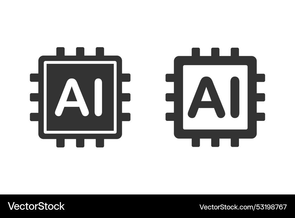 Machine learning micropchip symbol ml icon ai ic Machine learning micropchip symbol ml icon ai ic vector image