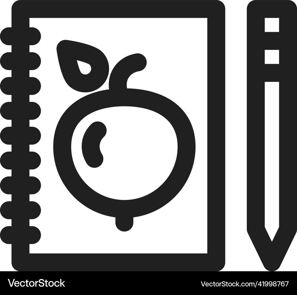 Notebook and Pen Icon - Writing Tool Vector Image