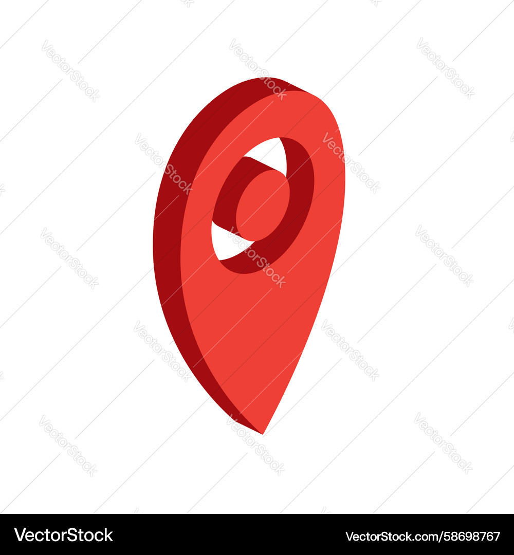 Red map pointer symbol isometric 3d icon Vector Image