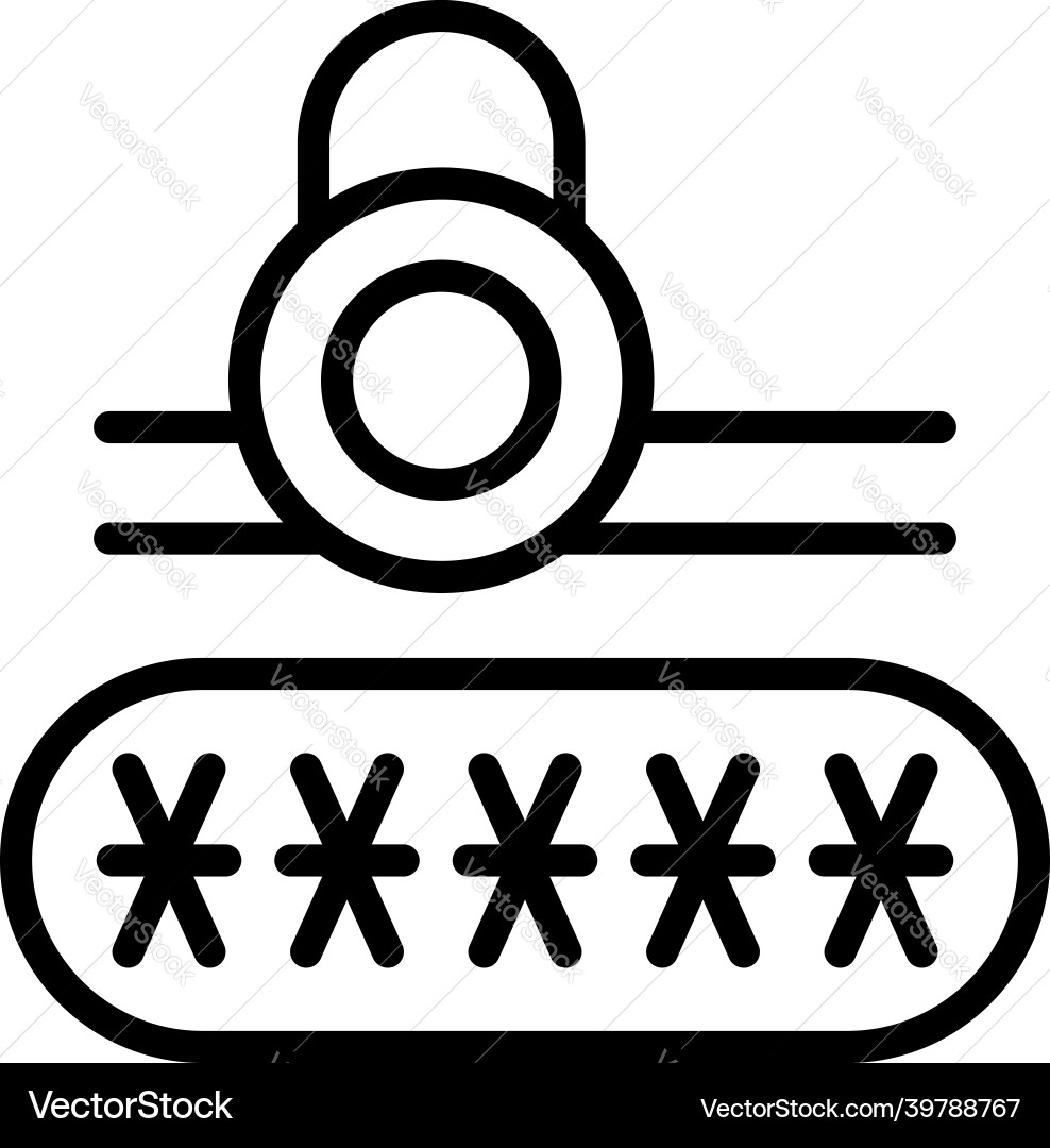 Secure password icon outline stop cyber Vector Image