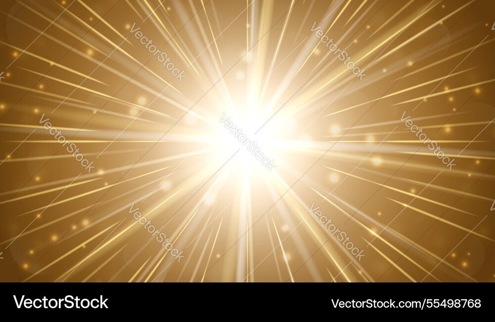 Abstract shiny bokeh and lights on gold background Vector Image