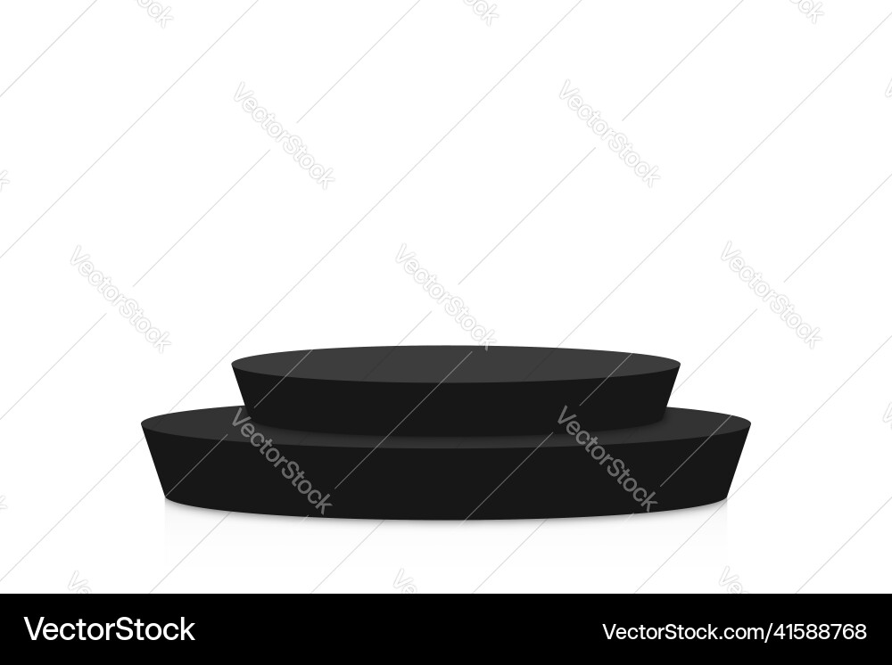 Black podium mockup in circle shape empty Black podium mockup in circle shape empty vector image