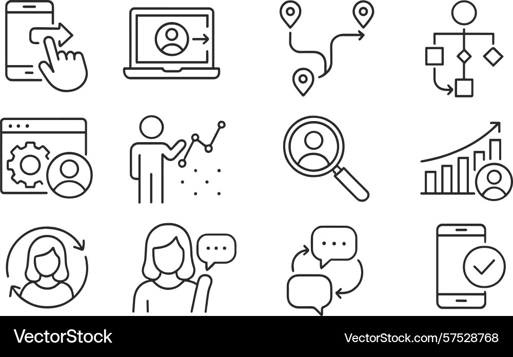 Concepts of digital interaction and data analysis vector image