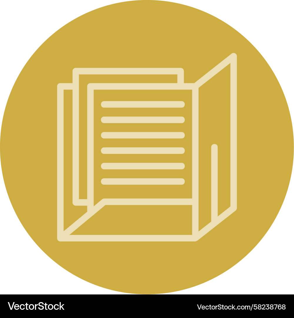 Document Folder Line Icon Vector Image