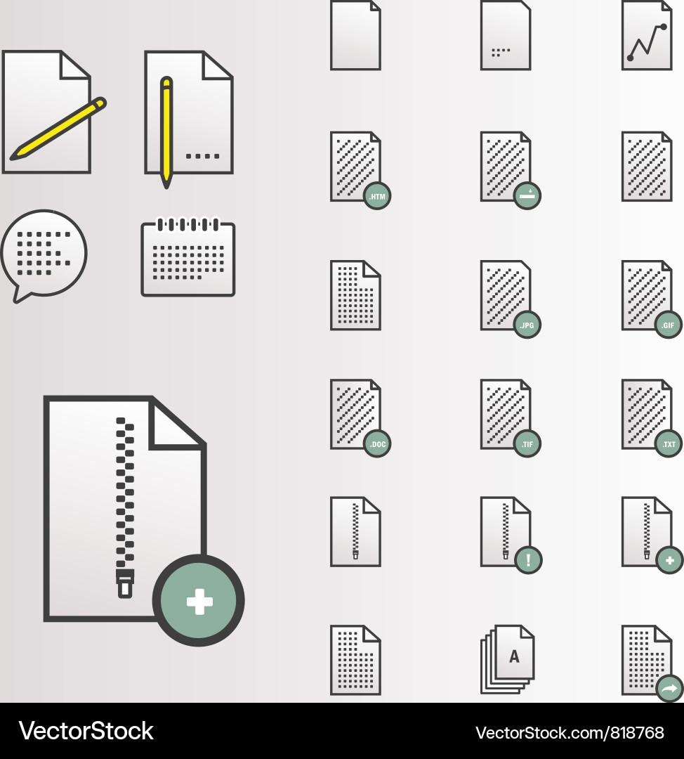 File Document Icons Set Vector Image