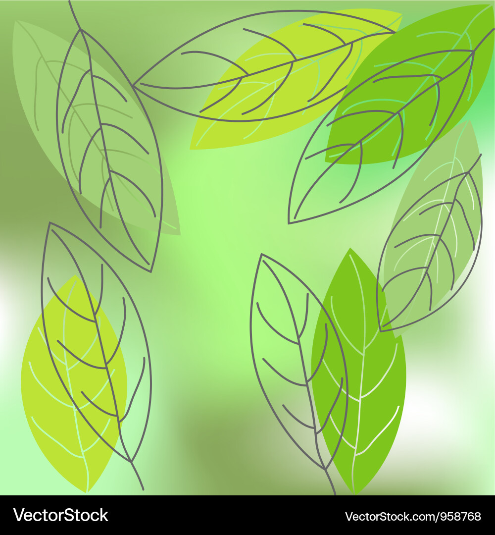 Green Leaf Background Vector Image