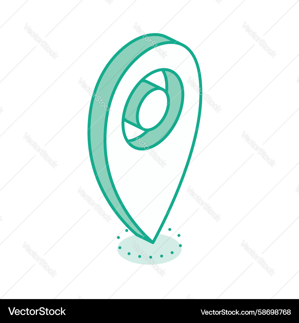 Map pointer symbol isometric 3d icon outline Vector Image