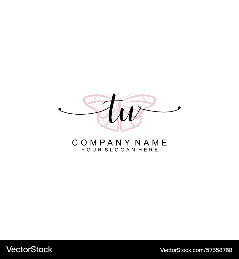 Minimalist handwritten tu initial logos with soft Minimalist handwritten tu initial logos with soft Vector Image