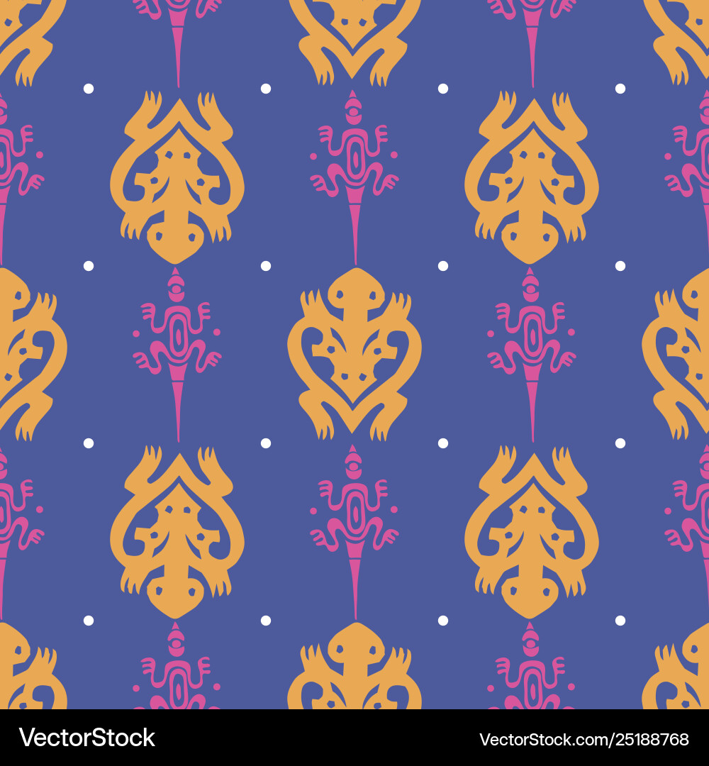 Seamless pattern with lizard and turtle in maori Seamless pattern with lizard and turtle in maori Vector Image