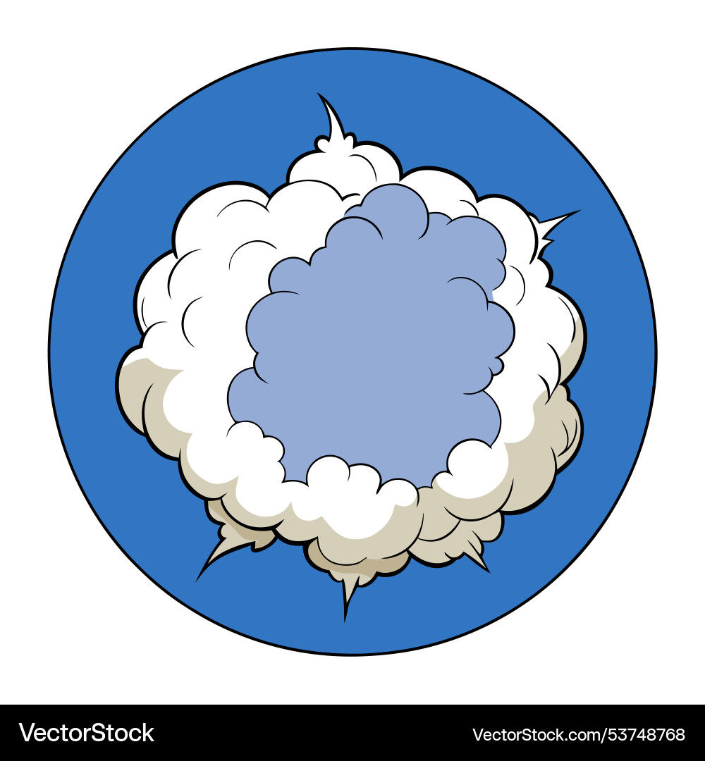 Smoke exploding outward from circular empty Vector Image