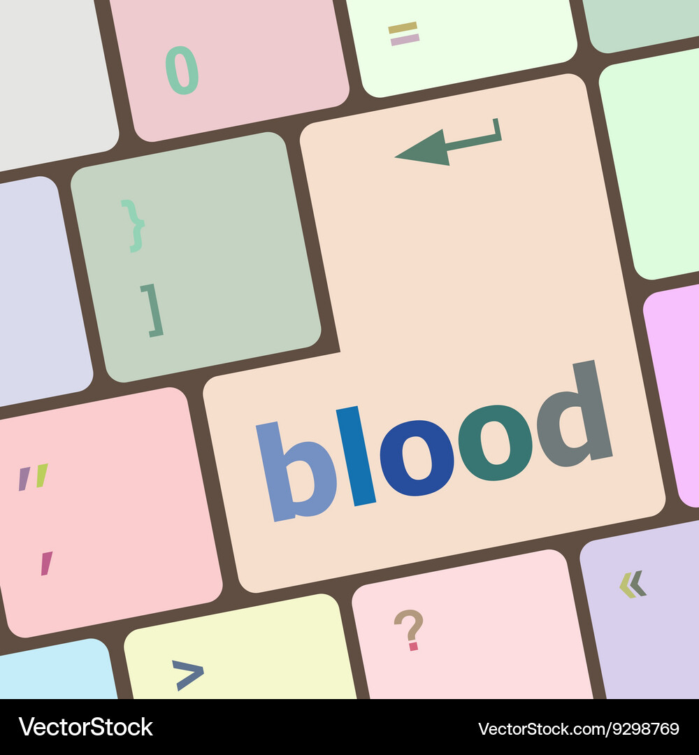 Blood button on computer pc keyboard key Vector Image