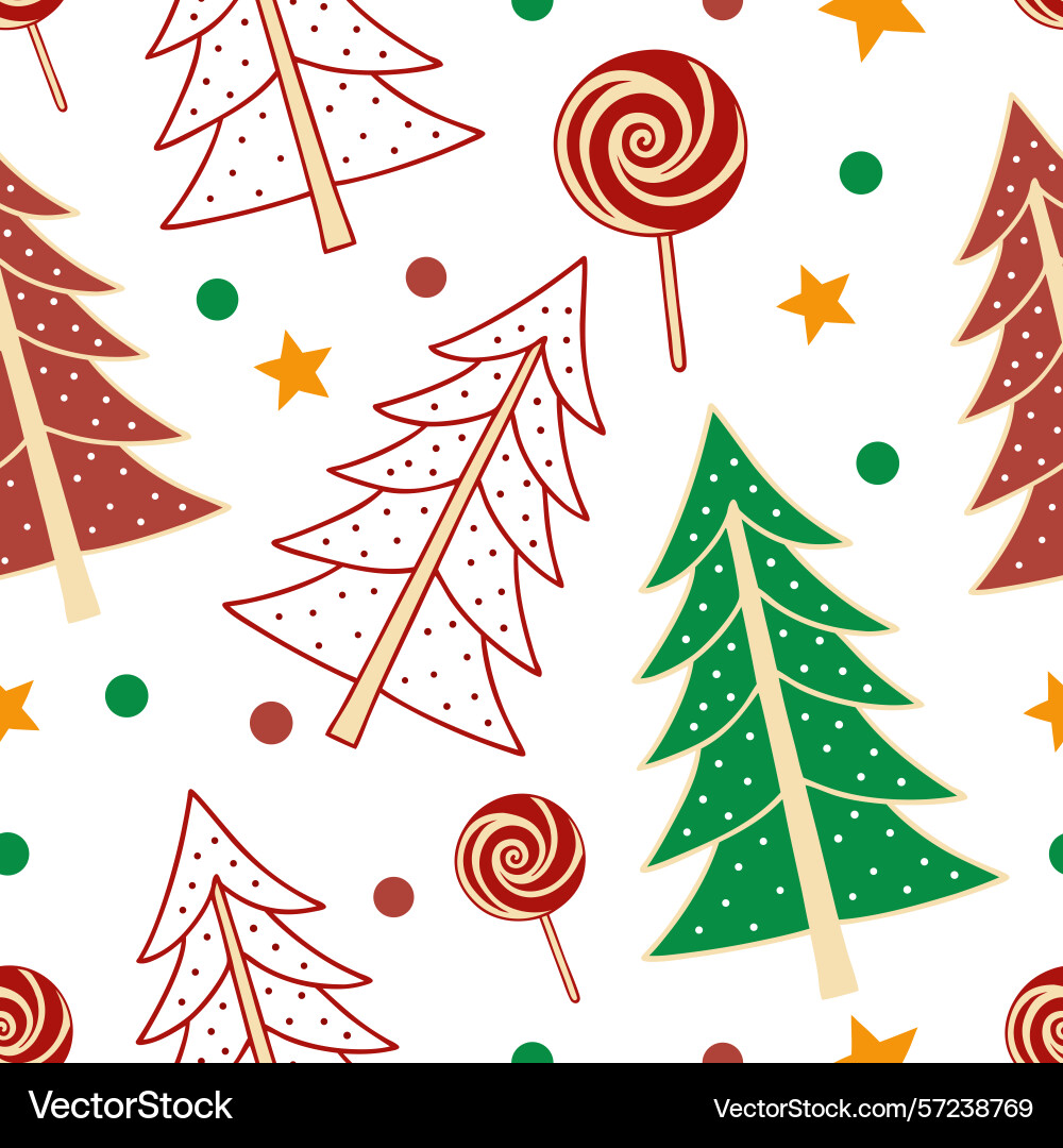 Christmas seamless pattern with colorful Christmas seamless pattern with colorful Vector Image