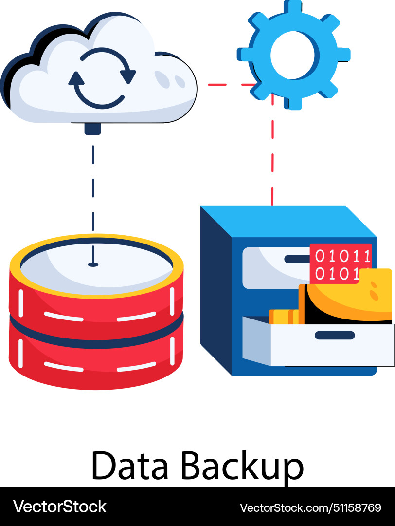 Data backup vector image