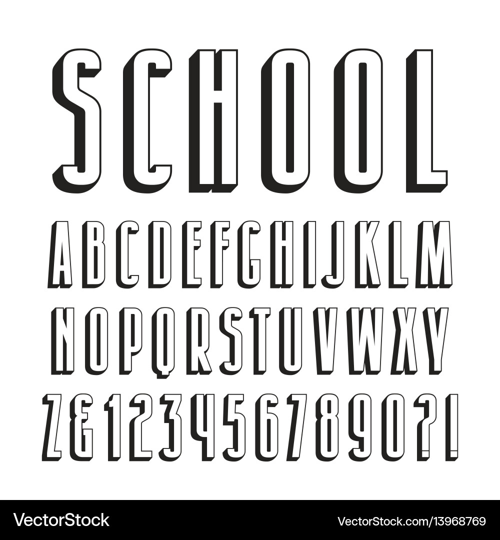 Dynamic Volume Font - Retro Style Vector Image