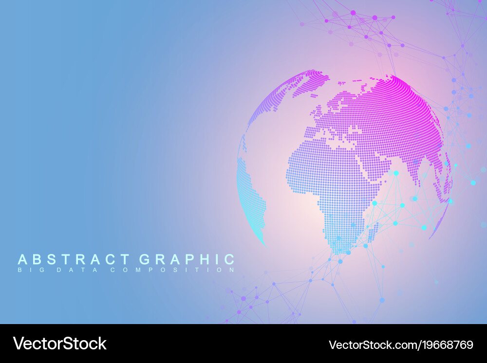 Global network connection and big data Vector Image