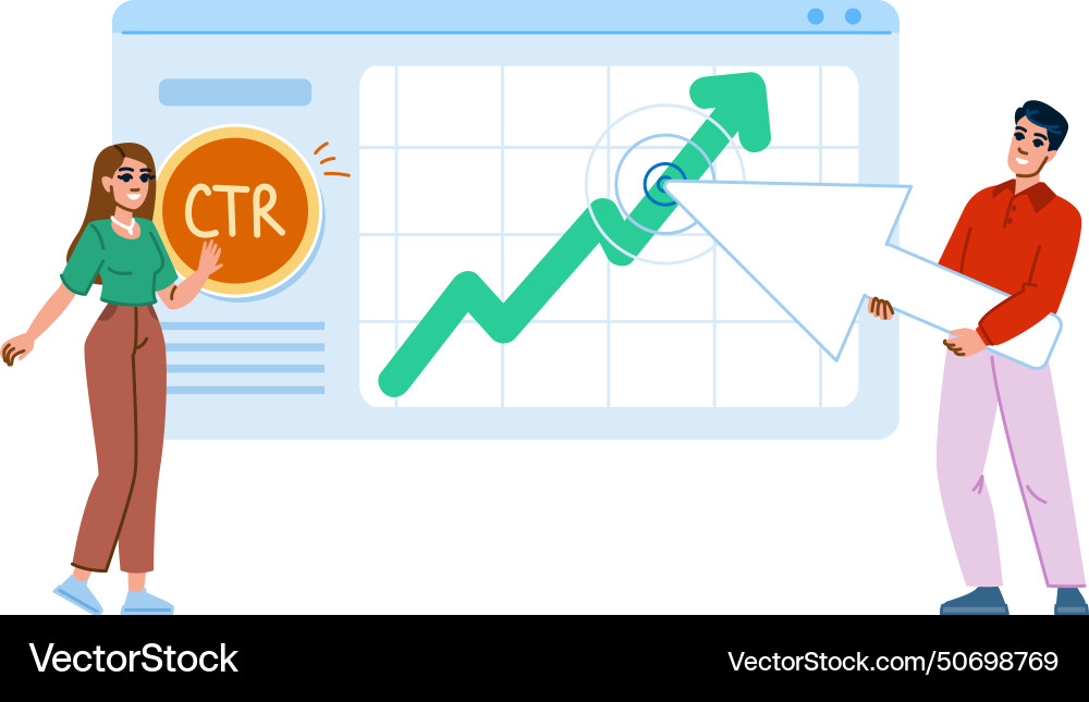 Link ctr click through rate Vector Image