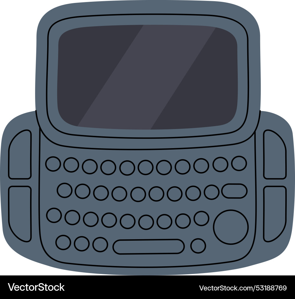 Old smart phone with keypad retro communication Vector Image