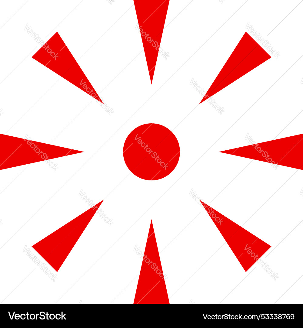 Red triangles pointing center dot converging Red triangles pointing center dot converging vector image