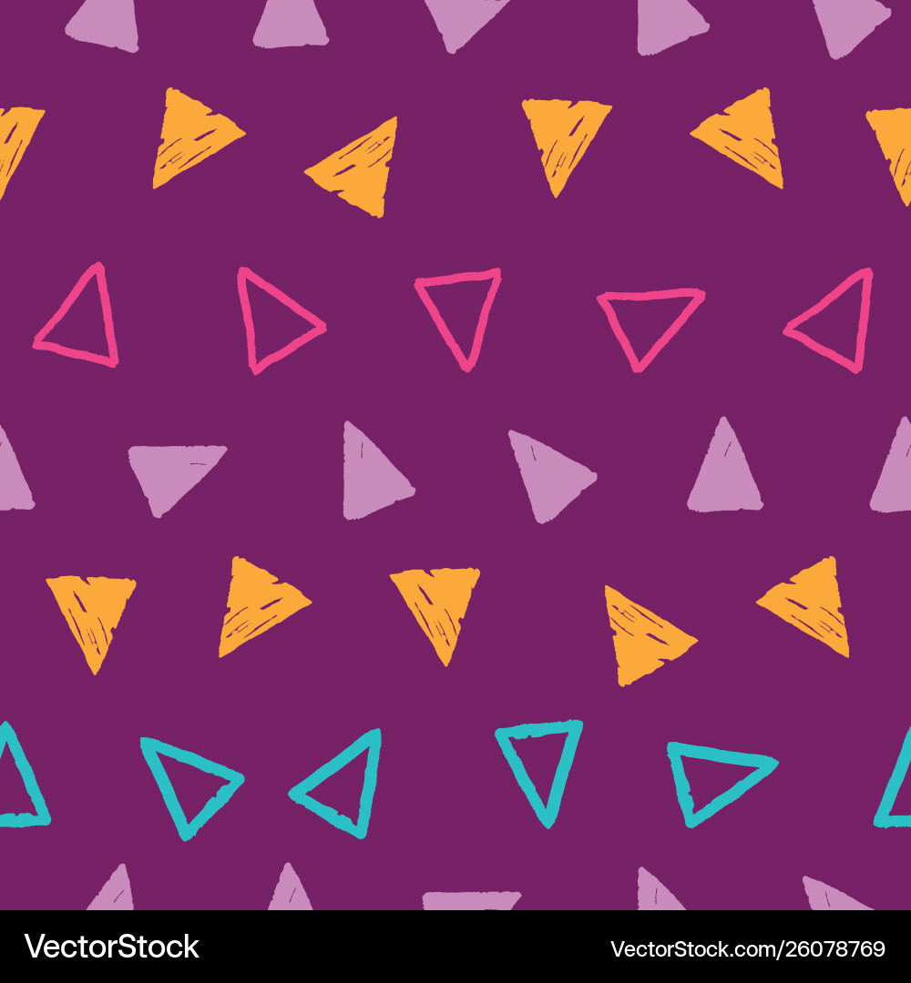Stripes grunge triangles on repeat pattern Stripes grunge triangles on repeat pattern vector image
