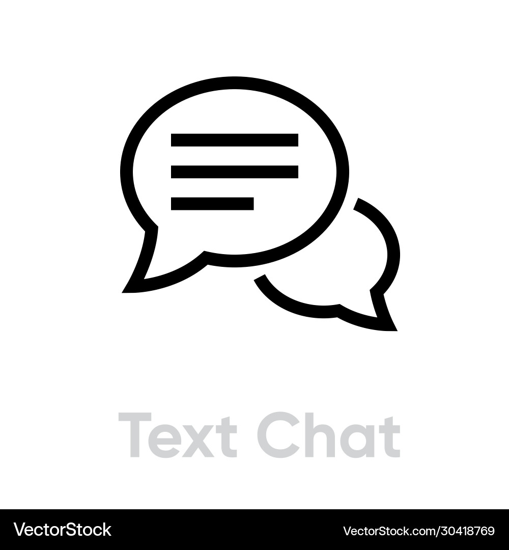 Text chat message icon editable line