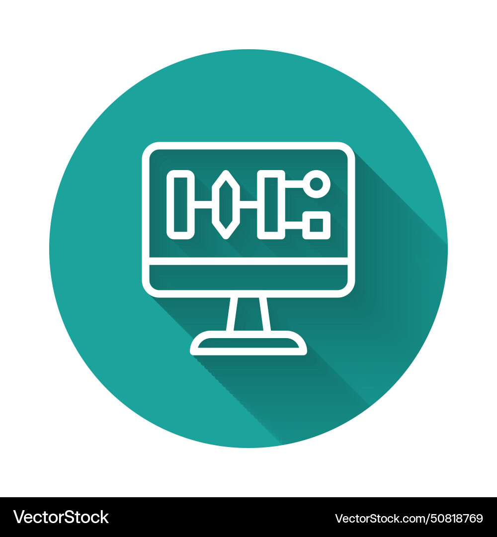 White line algorithm icon isolated with long White line algorithm icon isolated with long Vector Image