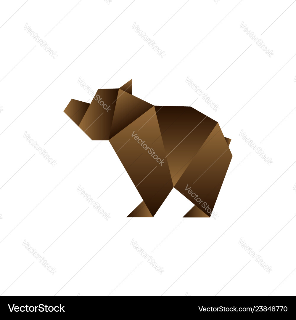 Bear in origami style Bear in origami style vector image