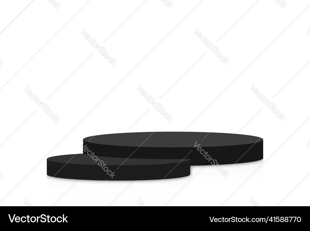 Black podium mockup in circle shape empty Black podium mockup in circle shape empty vector image