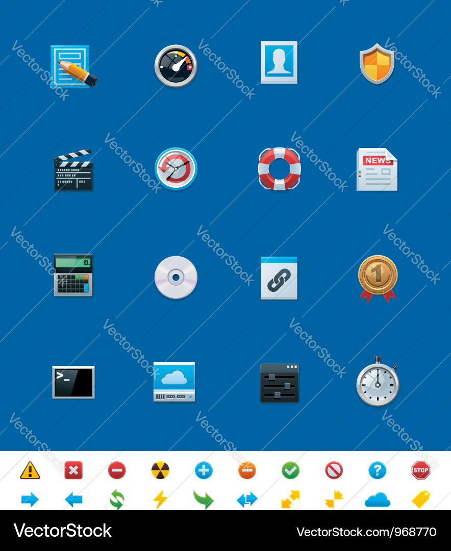 Common website icons for webmasters Vector Image