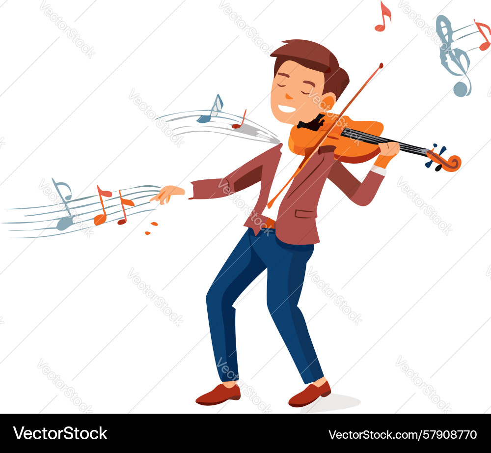 Energetic violinist dynamic string music Vector Image