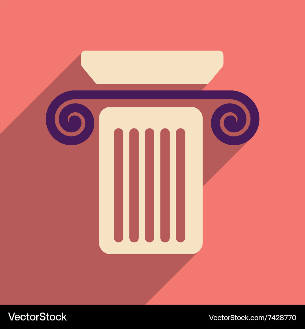 Flat web icon with long shadow column Vector Image